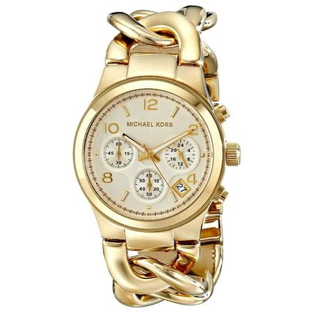 gold chain link michael kors watch